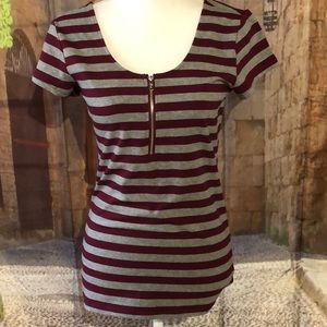 Striped top with zipper by Guess